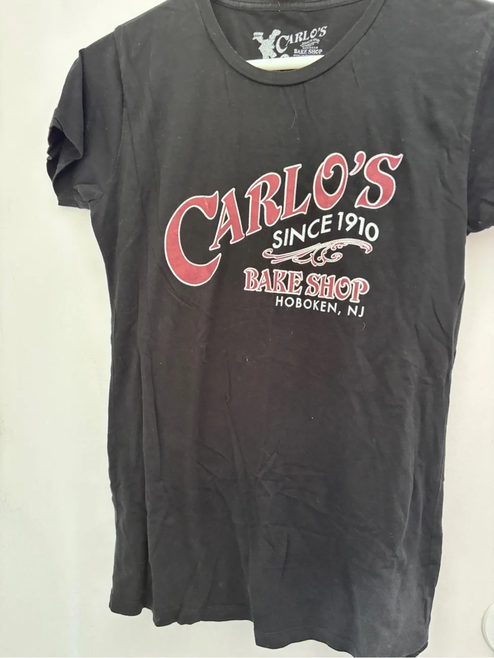 Carlos Bakery Hoboken Black L Short Sleeve Tee with Red Print see description - Picture 1 of 7